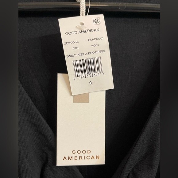 Good American NWT Twist Peek A Boo Long Sheath Dress Size 0 - Picture 5 of 10